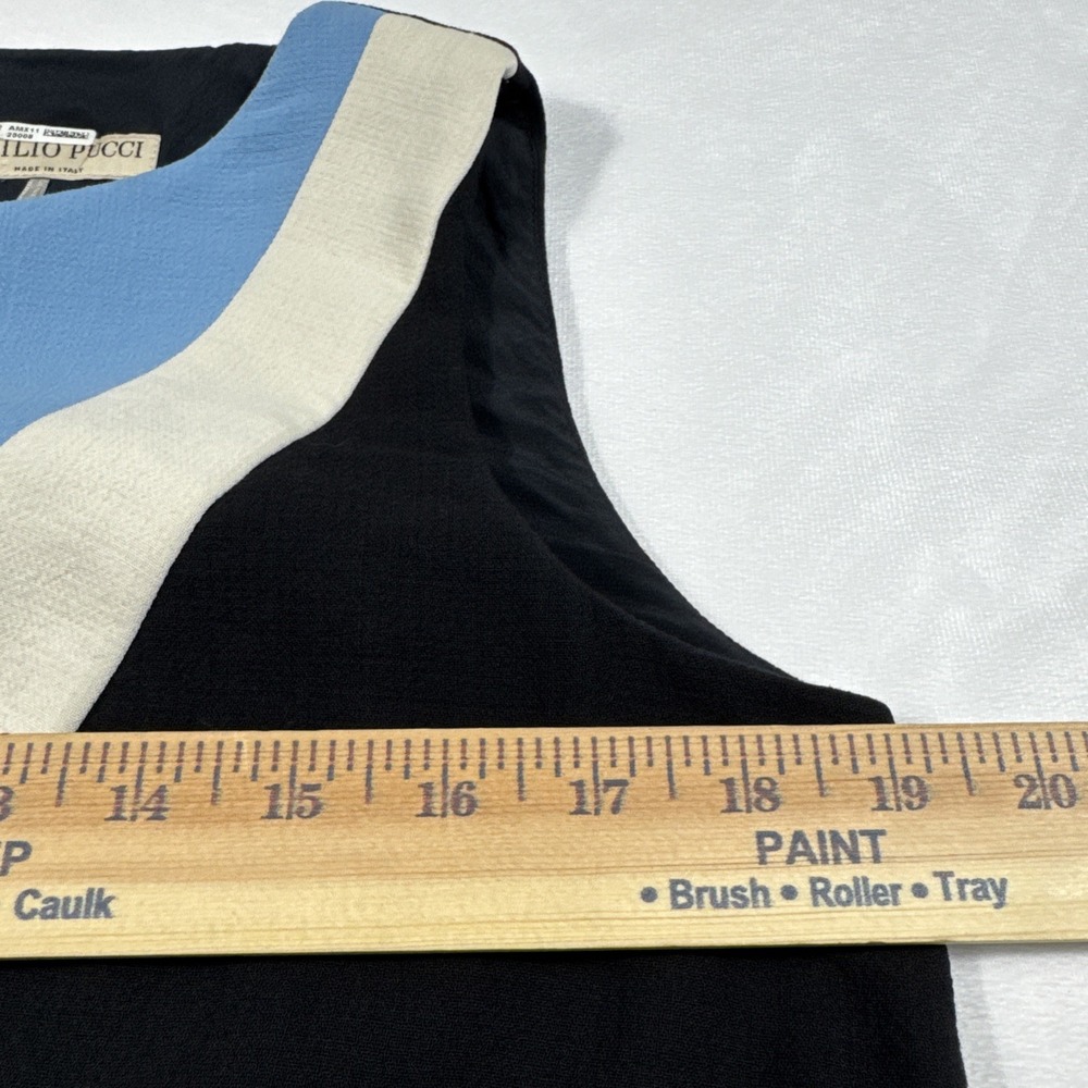 EMILIO PUCCI Top Women US 12 Multi Sleeveless Wool Blend Made‎ in Italy Stretch - Picture 9 of 10